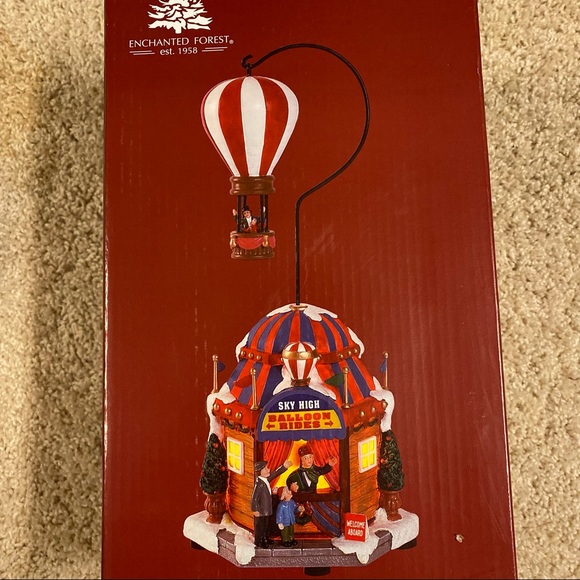 Musical Animated Balloon Rides Christmas Village Piece - Picture 4 of 6